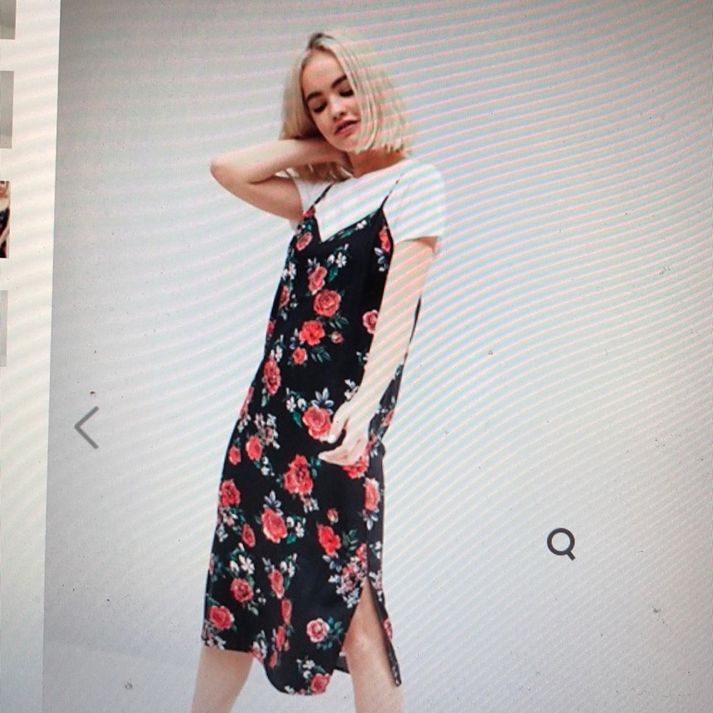 Midi slip dress in floral print- worn once!